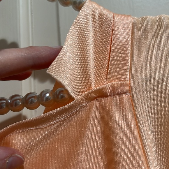 VINTAGE PEACH PEIGNOIR ROBE-X SMALL OR SMALL - Picture 7 of 9